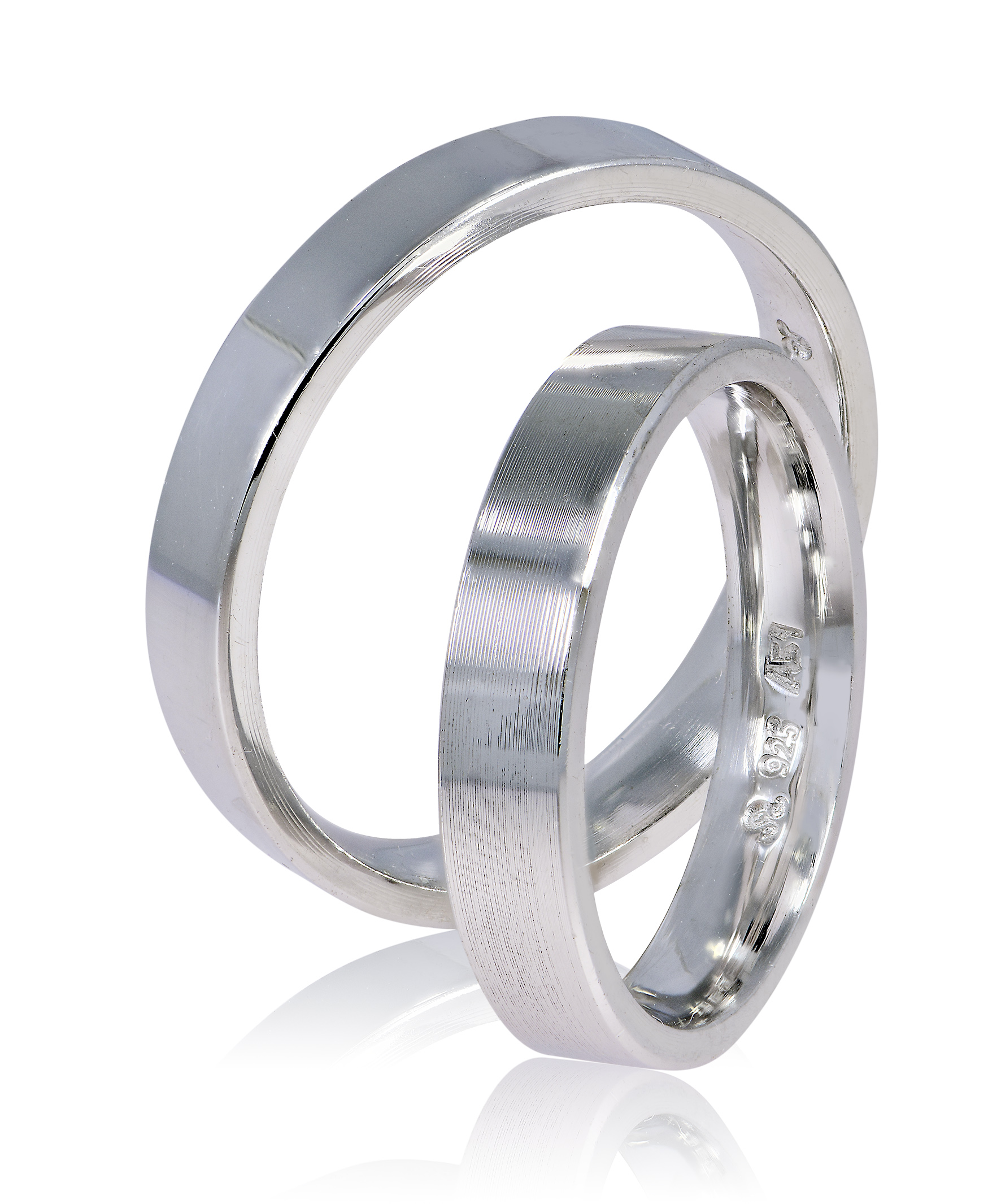 White gold wedding rings 4mm (code SS4)